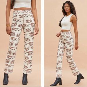 Reformation 27 Sonora Desert Sand High Rise Straight Jeans, Perfect Condition